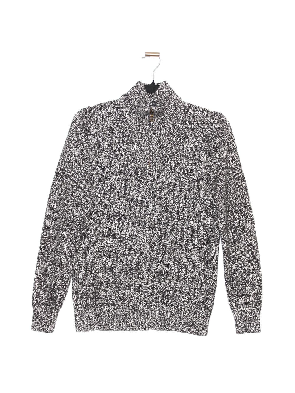Polo Ralph Lauren Quarter Zip Knit Sweater In Heathered Grey Large